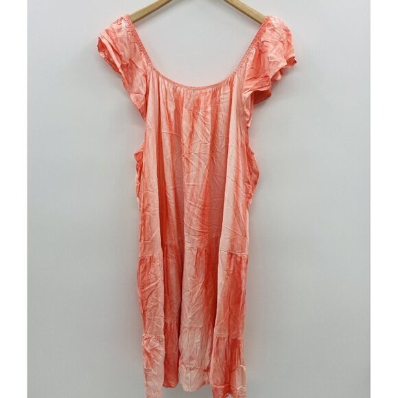 Raviya Womens Plus Size 0X Pigment-Wash Off-The-Shoulder Dress Swim Cover-Up $54 - Picture 4 of 7